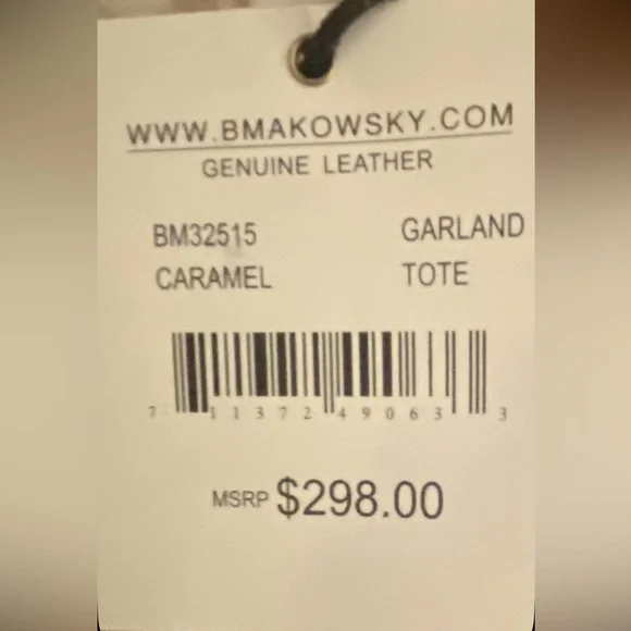 B Makowsky Tan Leather ShoulderBag NWT Beautiful Soft Exterior Leopard Interior - Picture 9 of 9